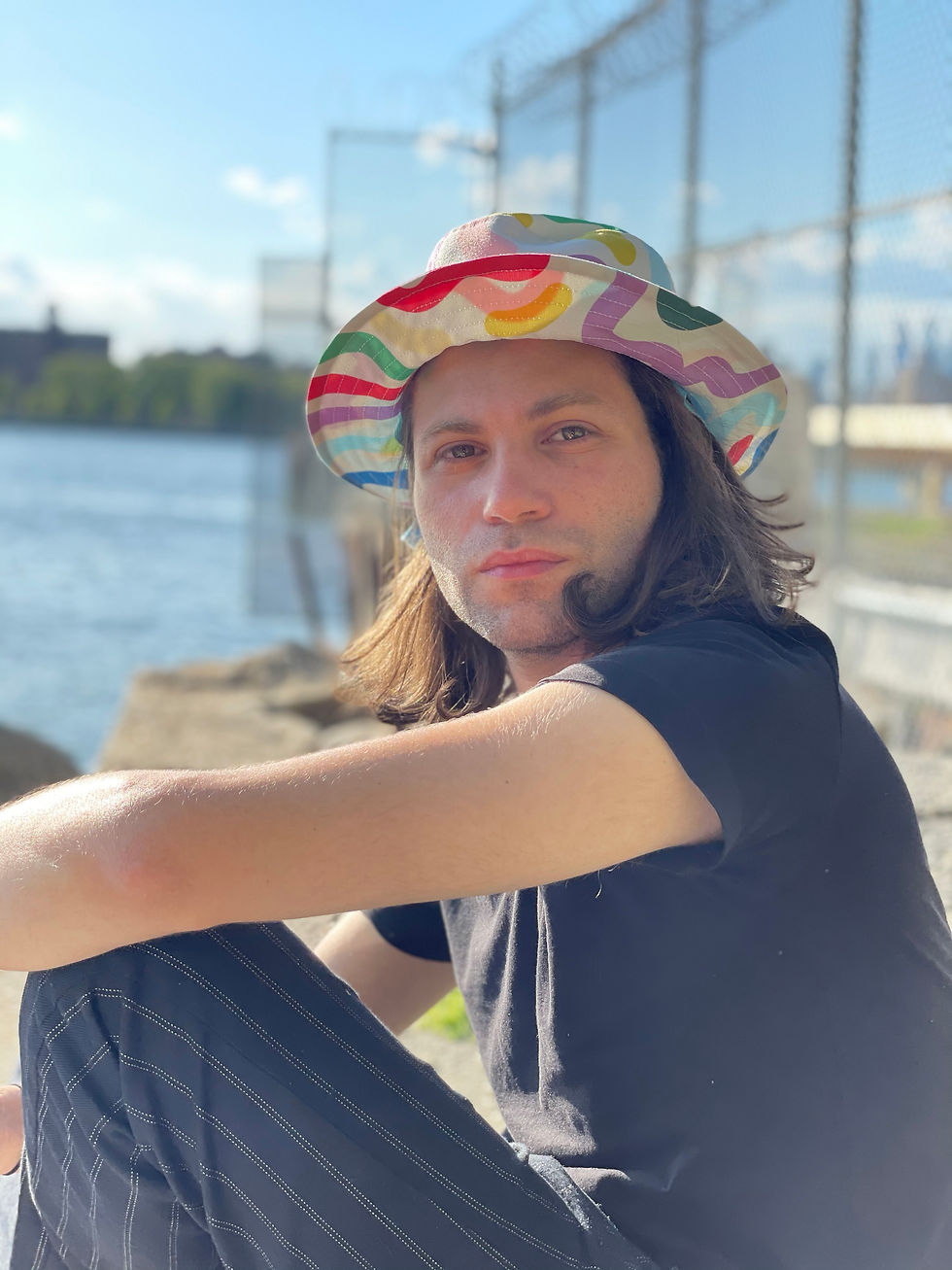 Thumbnail: White Wavy Baby Bucket Hat