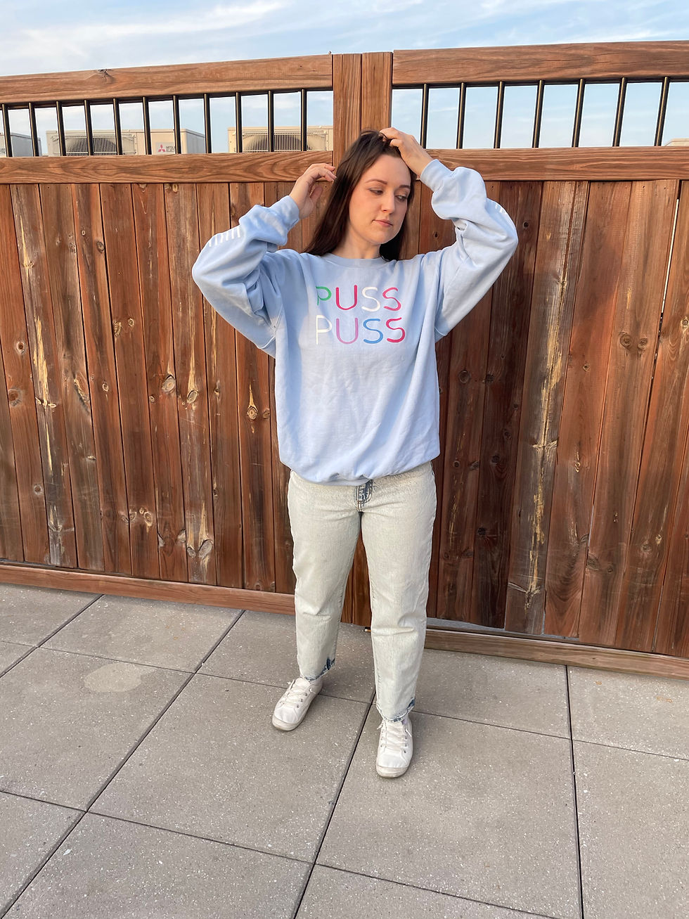 Thumbnail: Maya Blue Puss Puss Sweatshirt