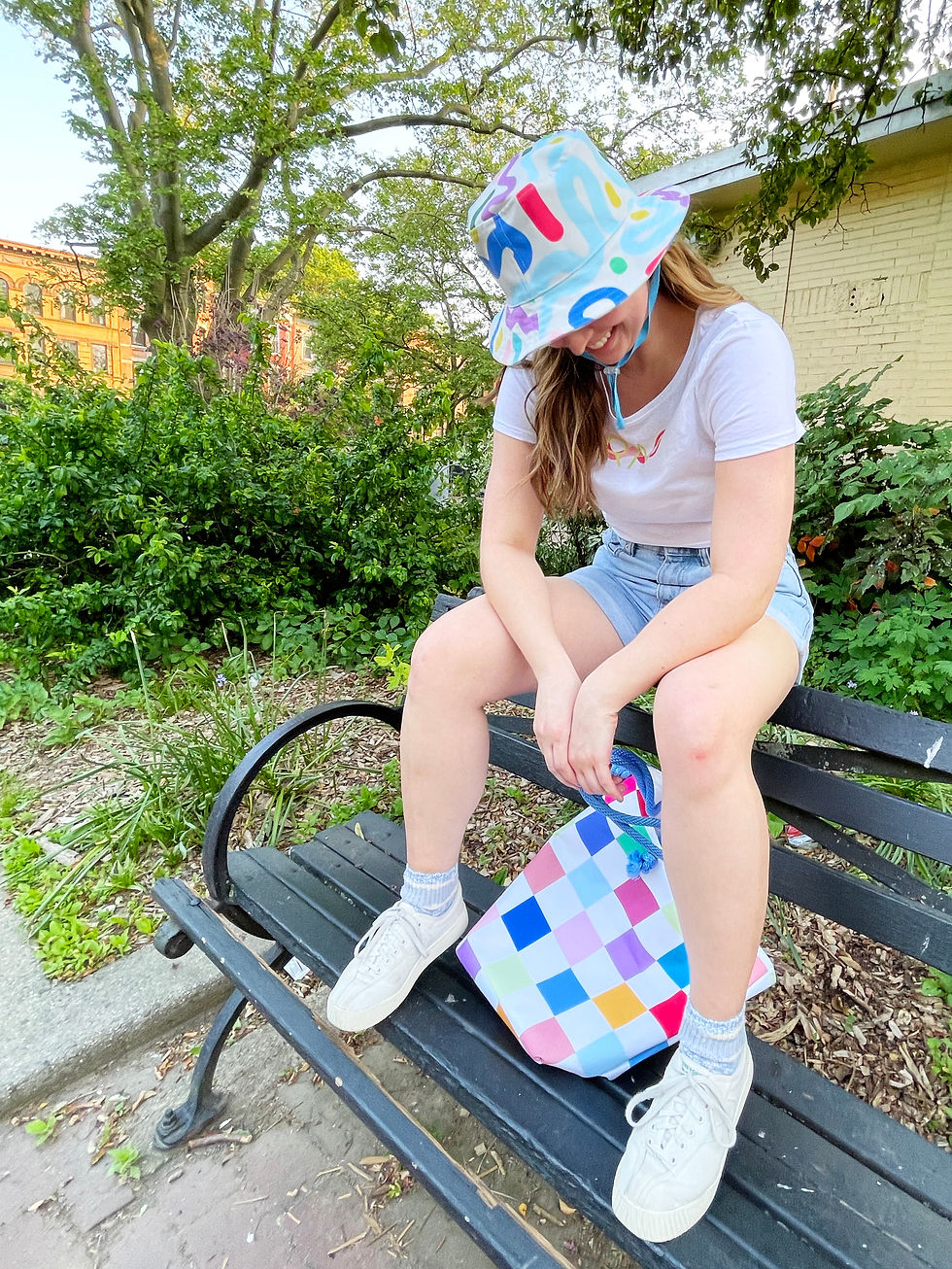 Thumbnail: White Wavy Baby Bucket Hat