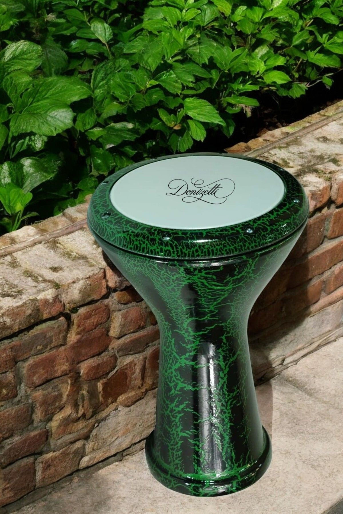 Mısır Darbuka Yeşil Çatlak Desen- Kılıf Hediye - 1