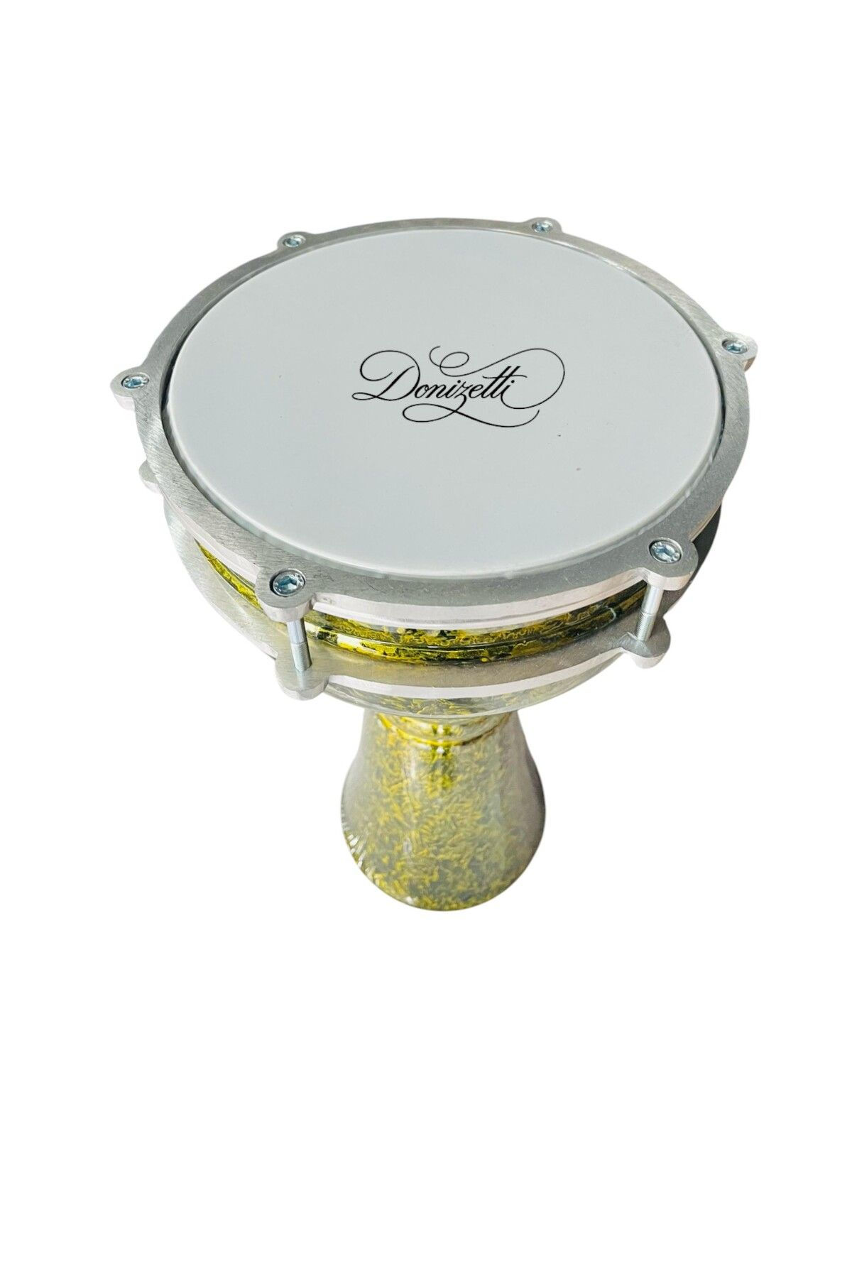 Darbuka No5 Sarı Kırçıllı Desen Fırın Boya 23Cm Çap -1