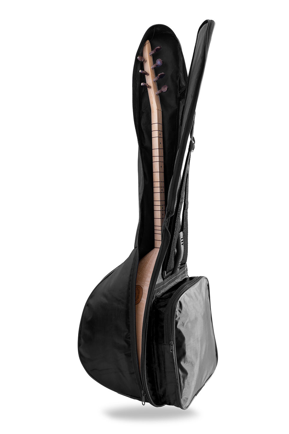 Thumbnail: Kısa Sap Bağlama Saz Kılıfı Siyah Softcase 10mm Pedli - 3