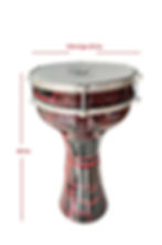 Darbuka No5 Kırmızı Çatlak Desen Boya 23Cm Çap -2