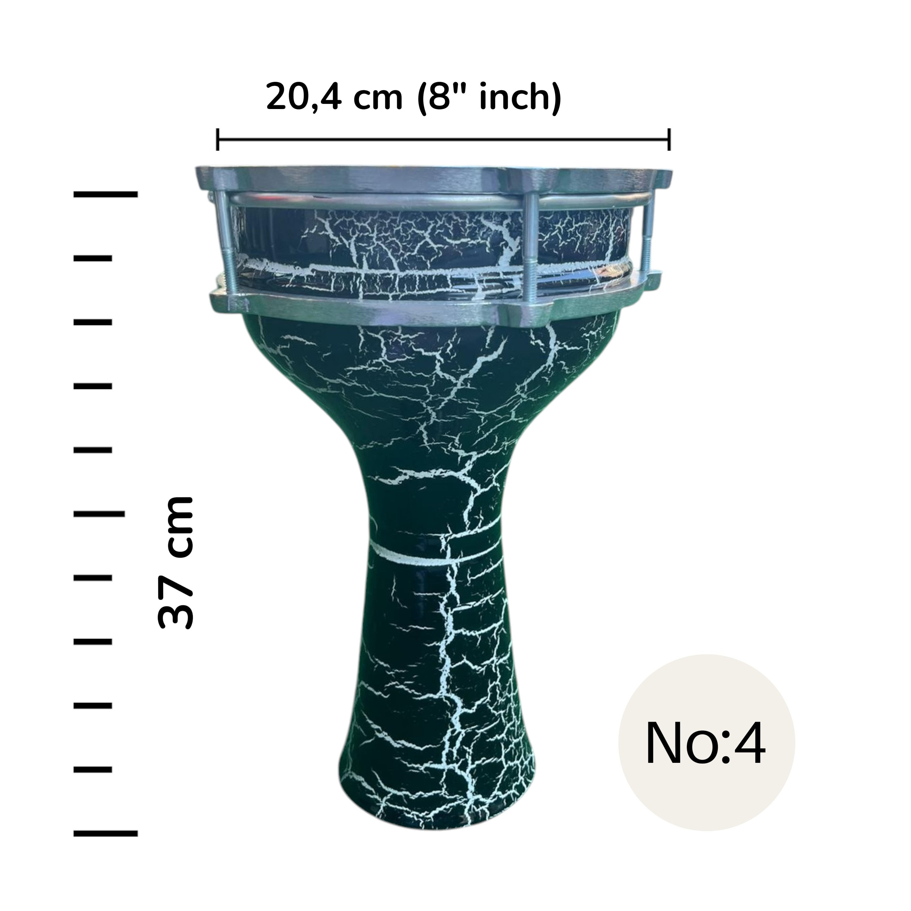 Donizetti No 4 Türk Tarzı Çocuk Darbukası Siyah Çatlak Renk Çap 20,4 cm -1