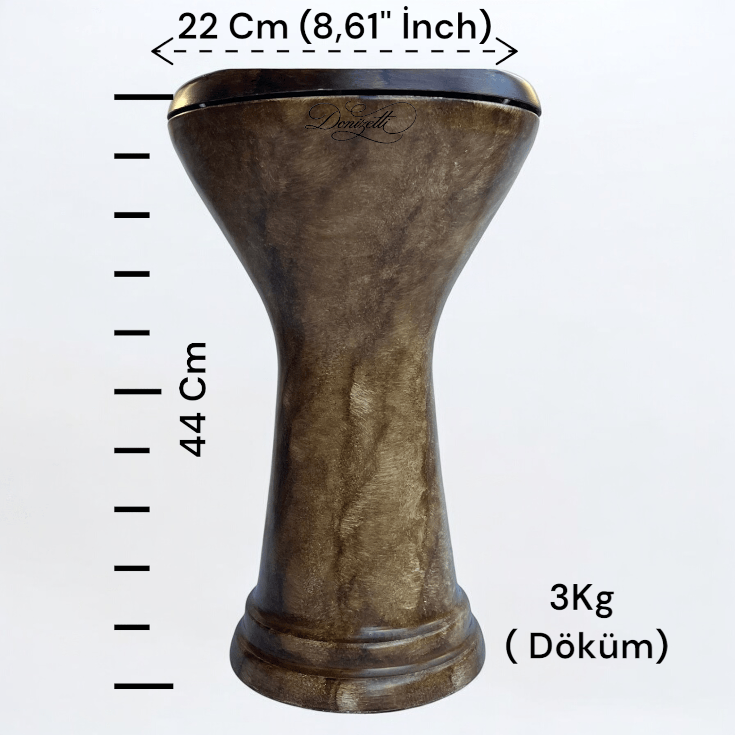Donizetti Profesyonel Döküm Mısır Darbuka (3 Kg) Ahşap Desen -1