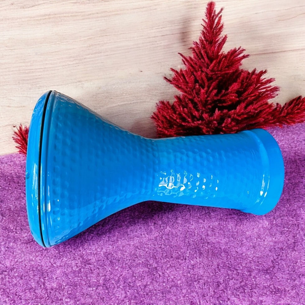 Küçük resim: Donizetti Açık Mavi Çömlek Darbuka - 22 cm Çap Çekiç Dövme Parlak -3