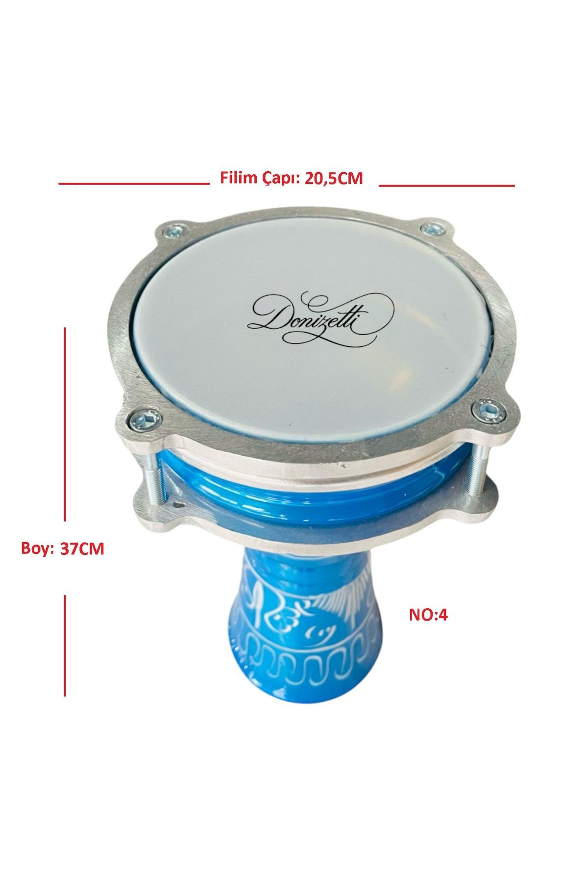 Darbuka Mavi İşlemeli No:4 Çocuk Darbukası -1