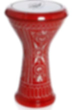 Kırmızı Erzincan İşlemeli Mısır Çömlek Darbuka - Kılıf Hediyeli -1