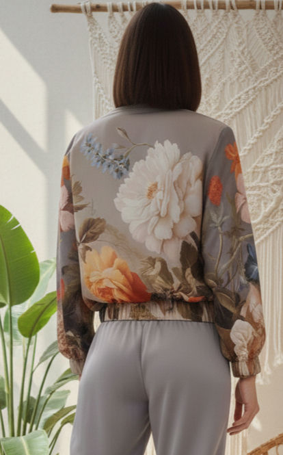 Miniatura: Chaqueta Bomber flores 