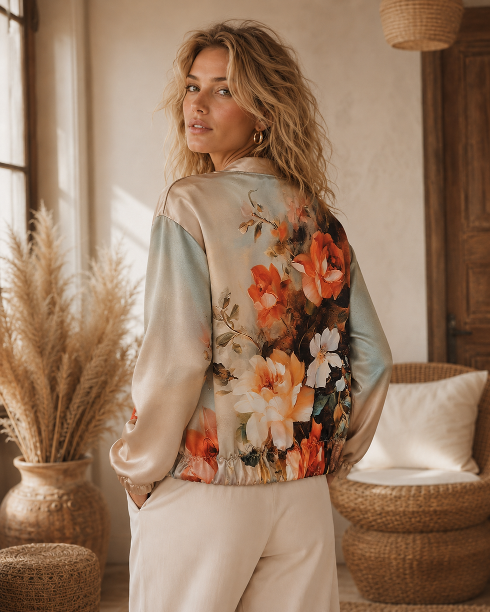 Miniatura: Chaqueta Bomber Razo, diseño flores 