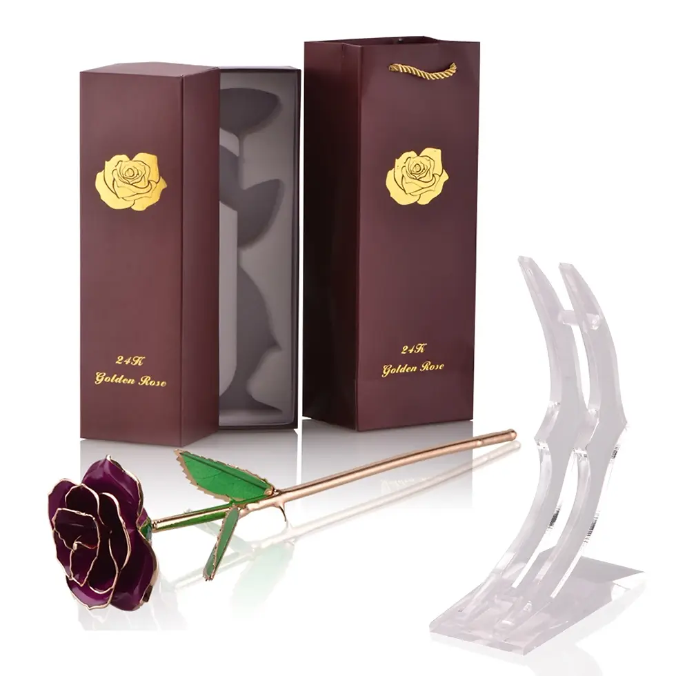Thumbnail: Gift 24k Gold Dipped Rose With Stand Eternal Forever Love In Box Girlfriend