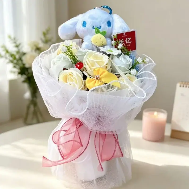 Thumbnail: Sanrio Plush Doll With Artificial Flower Creative Bouquet Valentine Gift