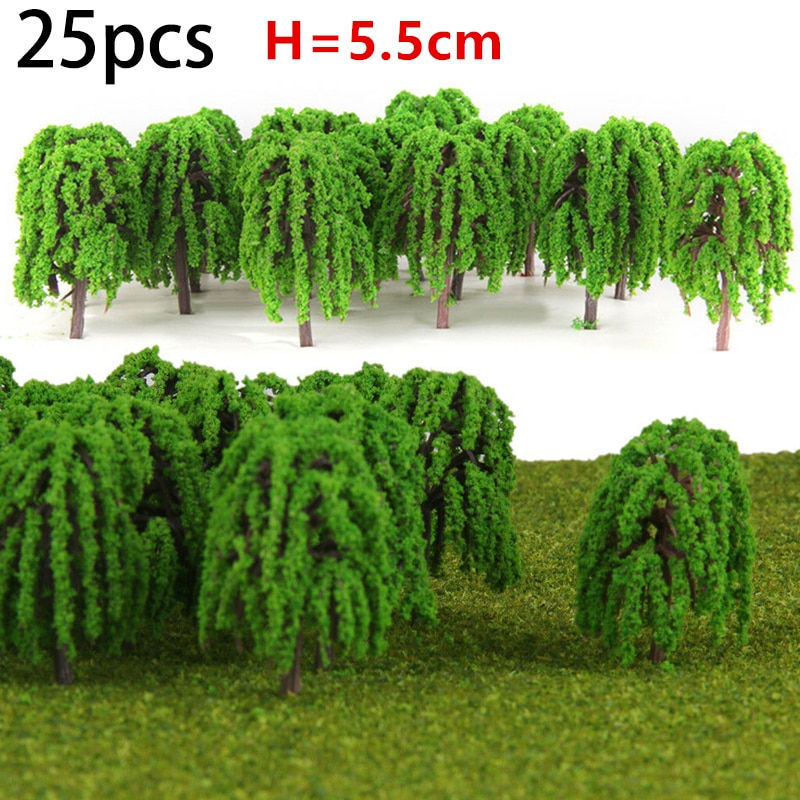 Thumbnail: 20/70pcs Plastic Model Train Artificial Miniature Tree Scenery Landscape