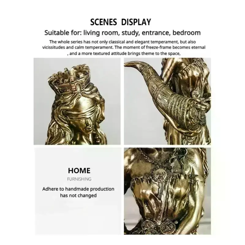 Thumbnail: Tyche Sculpture Ancient Greek Goddess of Wealth Statue Lucky Fortune Ornament