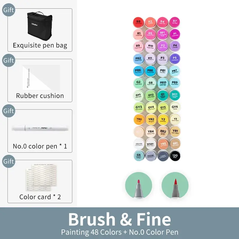 Thumbnail: Marker Pen Color Oily Art Set Double Head Manga Sketching Drawing Alcohol Felt
