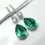 Thumbnail: Chic 925 Sterling Silver Fashion Bright Green Earrings Ceremony Party Jewelry