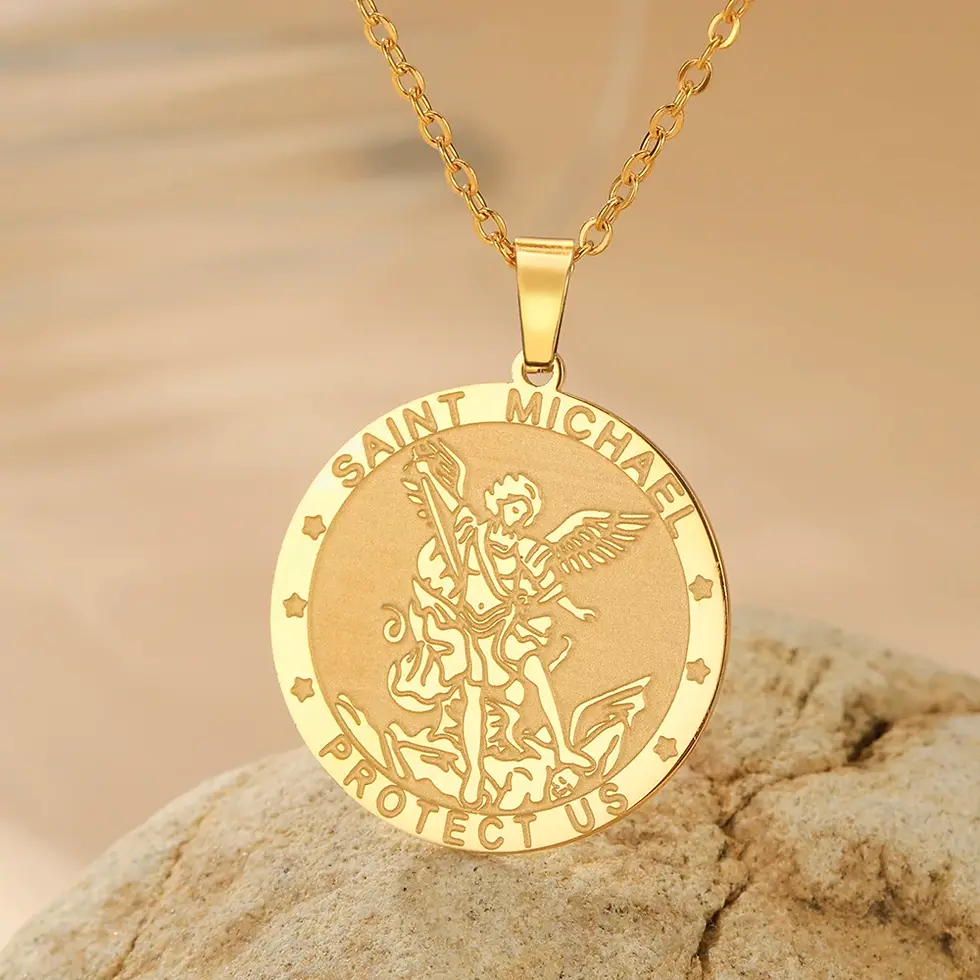 Thumbnail: Saint Michael Archangel Pendant Witch Knot Necklace Religious Protection Amulet