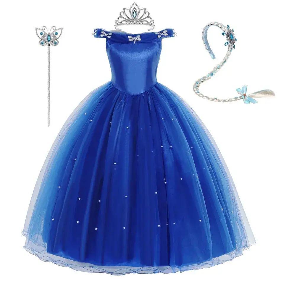 Thumbnail: Girls Cinderella Dress Party Princess Costume Kids