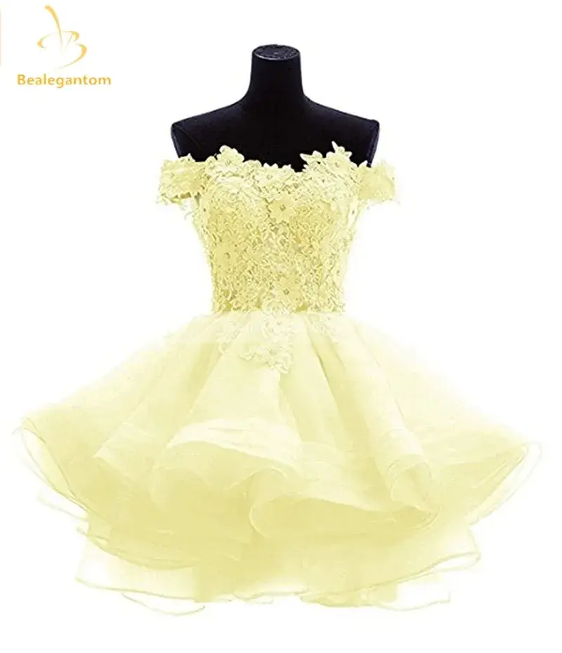 Thumbnail: Lovely Sweetheart Flowers Organza Short Prom Formal Party Dress
