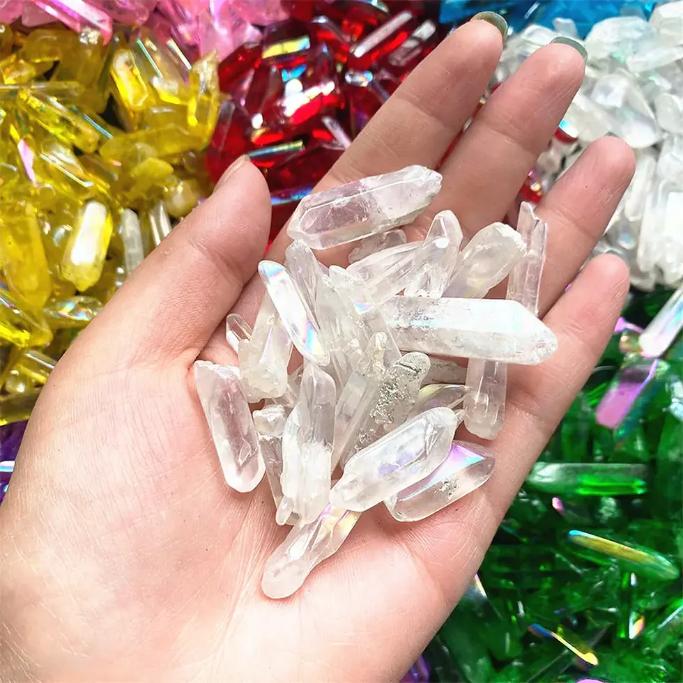 Thumbnail: Divine Bulk Natural Aura Crystals Raw Point Rainbow Clear Quartz Healing Stones