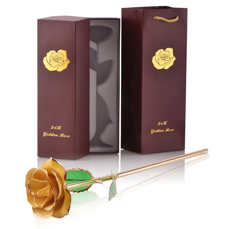 Thumbnail: Gift 24k Gold Dipped Rose With Stand Eternal Forever Love In Box Girlfriend