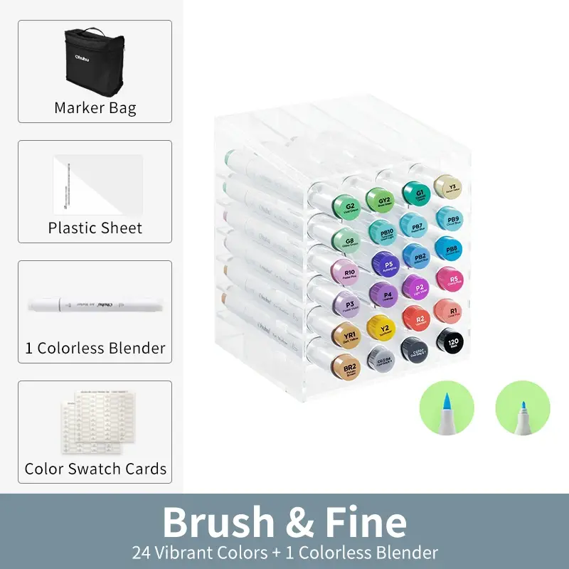 Thumbnail: Marker Pen Color Oily Art Set Double Head Manga Sketching Drawing Alcohol Felt