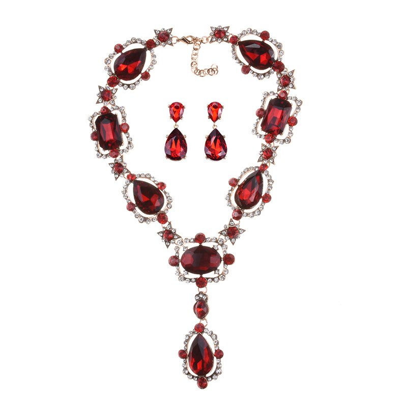 Thumbnail: Angel Luxury Indian Ethnic Choker Glass Crystal Necklace Jewelry Wedding Party