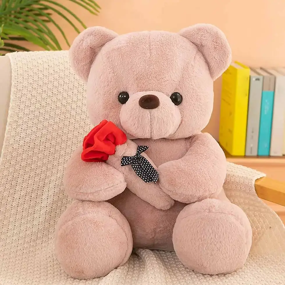 Thumbnail: 25cm Kawaii Teddy Bear For Valentines Day Gift Stuffed Animal Rose Girlfriend