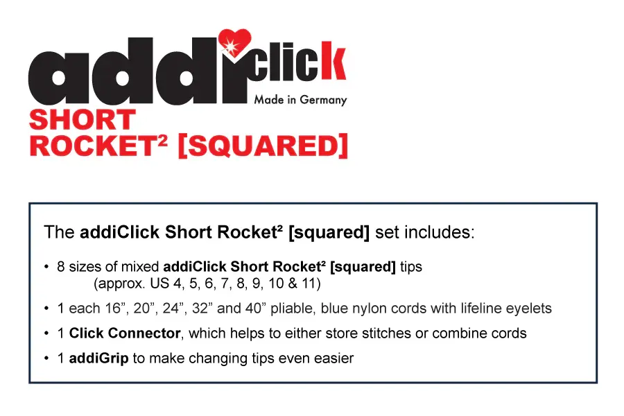 Thumbnail: Addi click Rocket2 Squared Short Tips Set