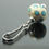 Thumbnail: handmade zipper pull ivory with turquoise blue polka dots top view