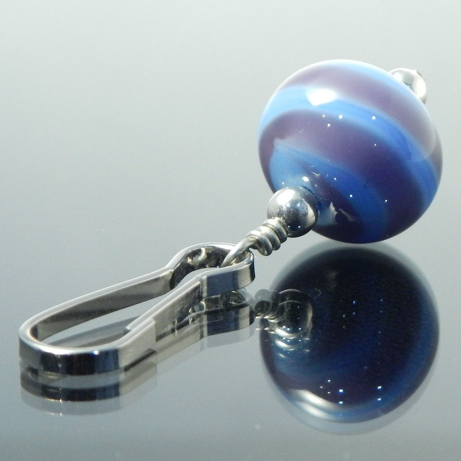 handmade zipper pull swirl purple top view