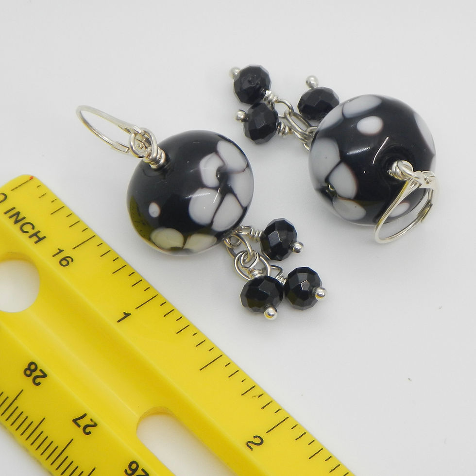 Thumbnail: handmade lampwork glass earrings artisan made
