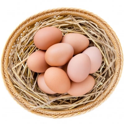 brown eggs in basket