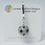 Thumbnail: handmade zipper pull gray with black polka dots front view
