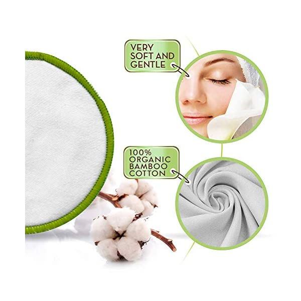 Thumbnail: Reusable Makeup Bamboo Wipes Remover 16 Pads for Facial Cleansing | Eco Friendly