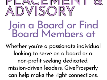 Strengthening Nonprofits Through Board Leadership: Introducing GiveProsperly’s Free Board Matching Service
