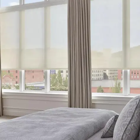 hunter douglas window treatments layering shades and curtains