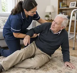 caregiver providing help to elderly man who has fallen.webp