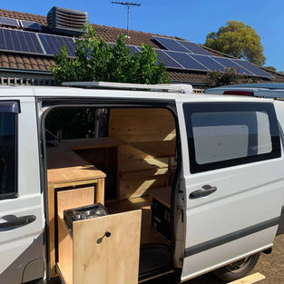 Cozy Mercedes Vito Camper Exterior: "Exterior view of our cozy Mercedes Vito custom camper, designed for comfortable adventures."