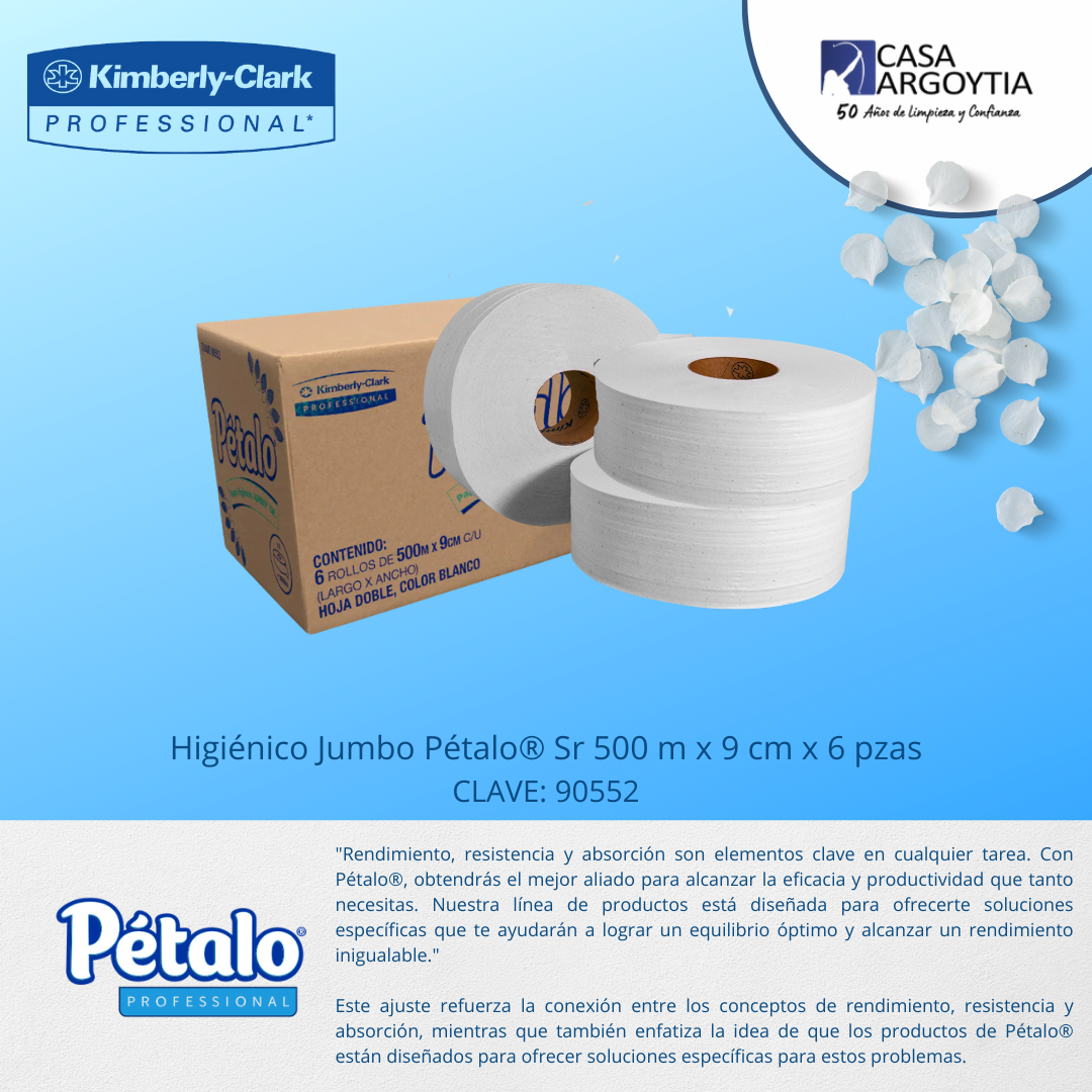 Caja de papel higiénico jumbo Sr Petalo con 6/500 metros