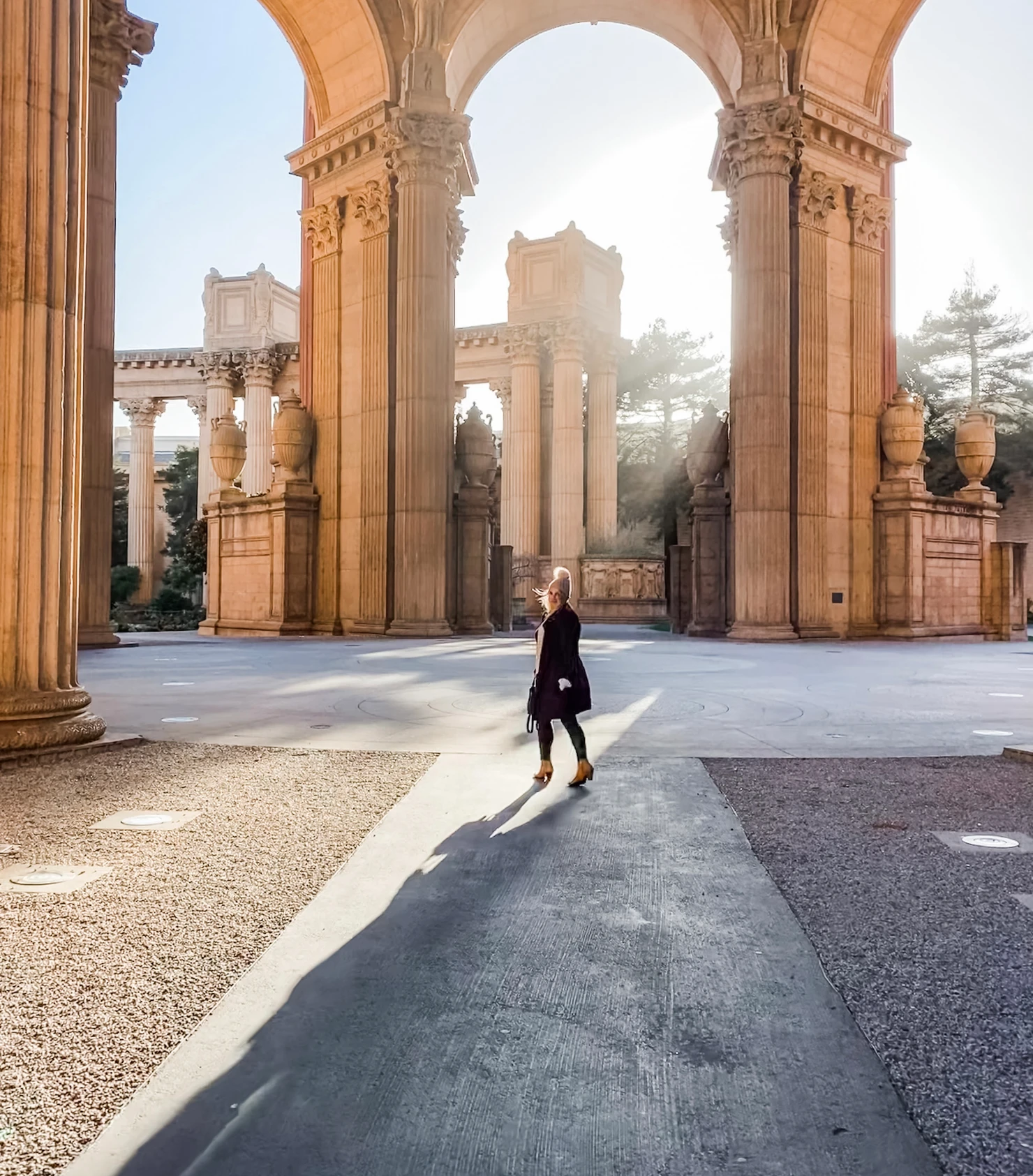 Rosanna Stevens at the Palace of Fine Arts rotunda in San Francisco