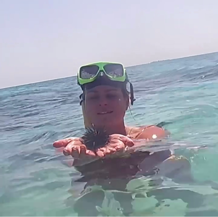 Rosanna Stevens snorkelling in the Belize Barrier Reef