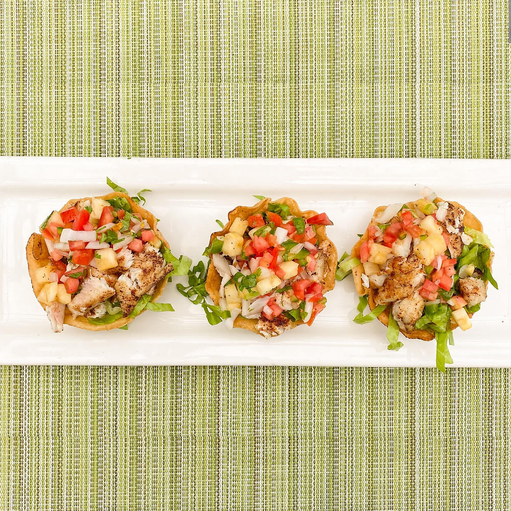 Fish tostados at Bonefish Grille