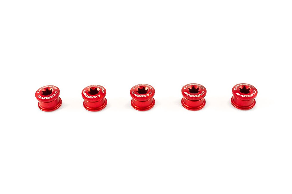 Carbon-Ti X-Fit Kit of Red Screws for Chainring - Road Bike