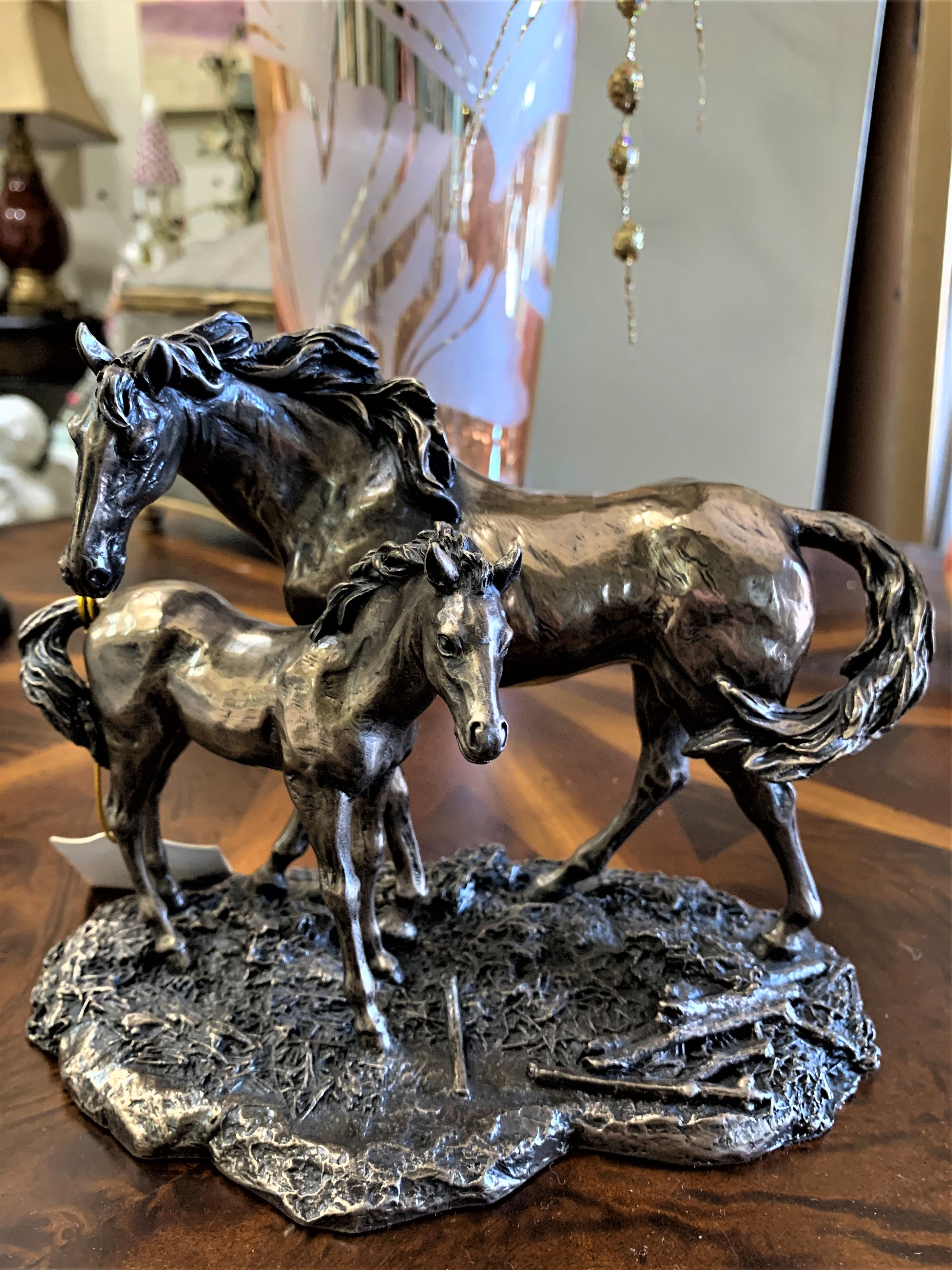 Bronze Horse and Colt Figurine