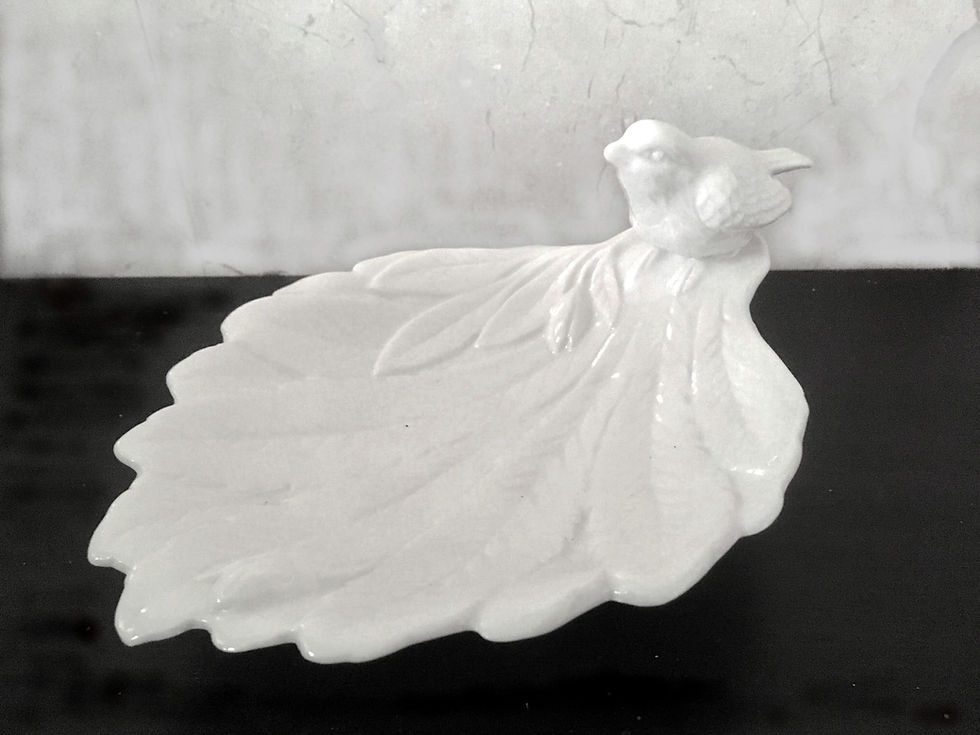 Thumbnail: Porcelain Soap Dish Bird and Leaf