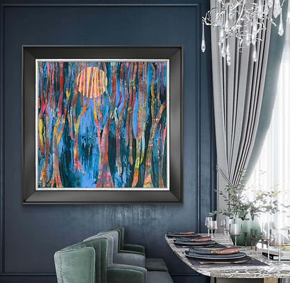 THE GATHERING Acrylic and foil work on canvas by Jacqueline Zoffany Hurley