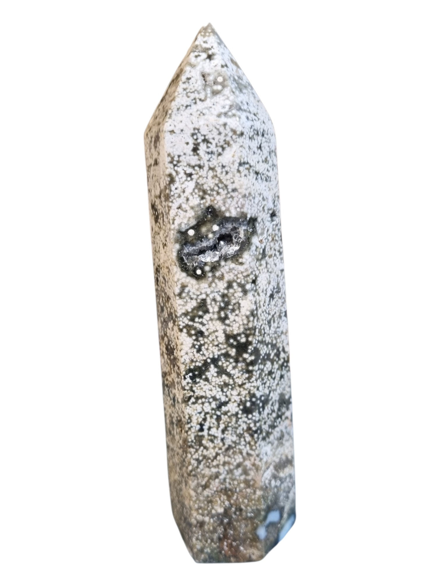 Druzy Ocean Jasper Tower, Chipped