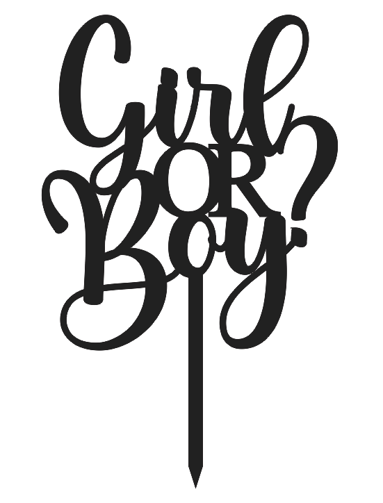 Girl Or Boy 2 Premade Cake Topper
