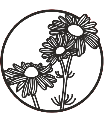 Flowers Line Art Laser Cut